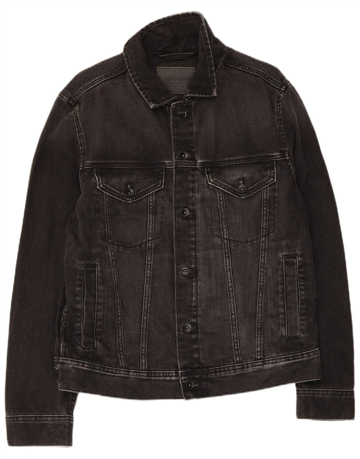 Marks & Spencer Mens Denim Jacket UK 38 Medium Black Cotton