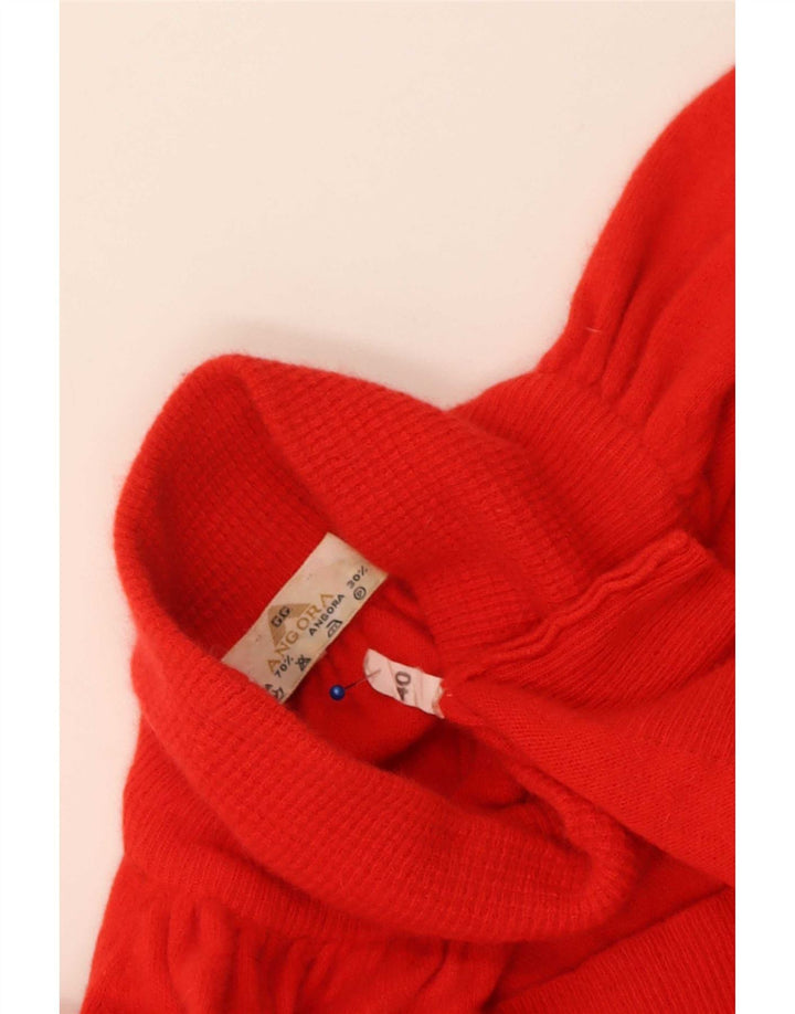 Vintage Womens Oversized Roll Neck Jumper Sweater IT 40 Small Red Wool