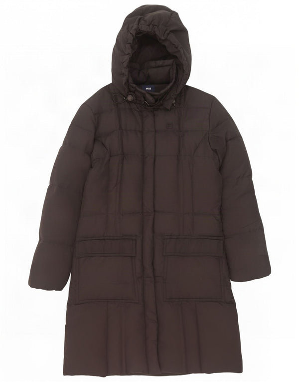 Fila Womens Hooded Padded Coat UK 12 Medium Black Polyester