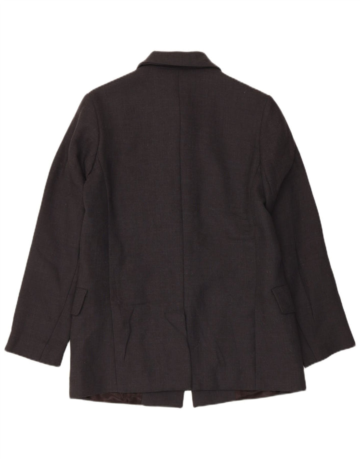 Belfe & Belfe Womens 4 Button Blazer Jacket IT 40 Small Black Virgin Wool