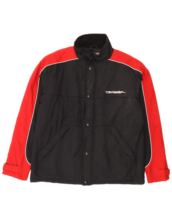 Tomster Mens Graphic Loose Fit Padded Jacket UK 36 Small Black Colourblock