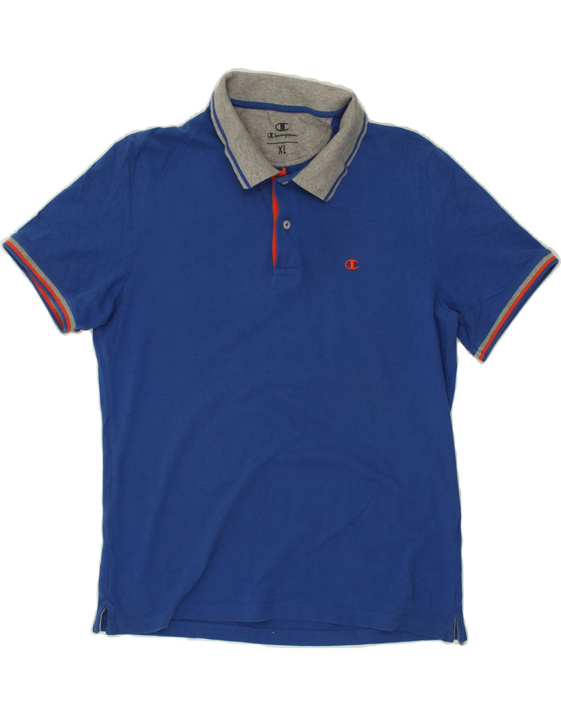 CHAMPION Mens Slim Polo Shirt XL Blue Vintage Champion and Second-Hand Champion from Messina Hembry 