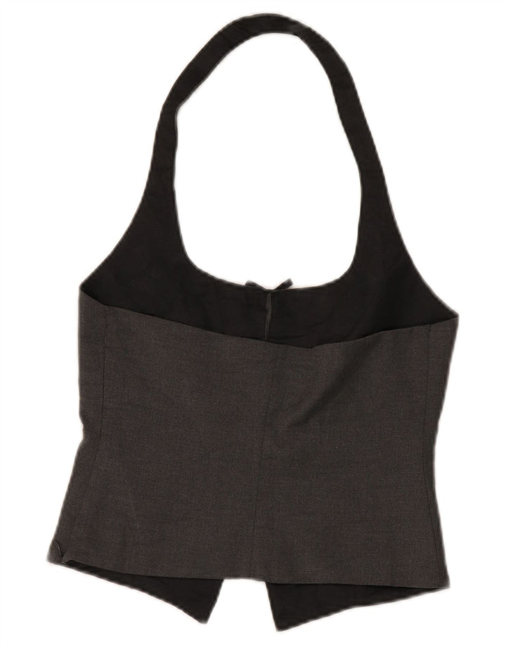 Zara Womens Crop Halter Top UK 8 Small Grey