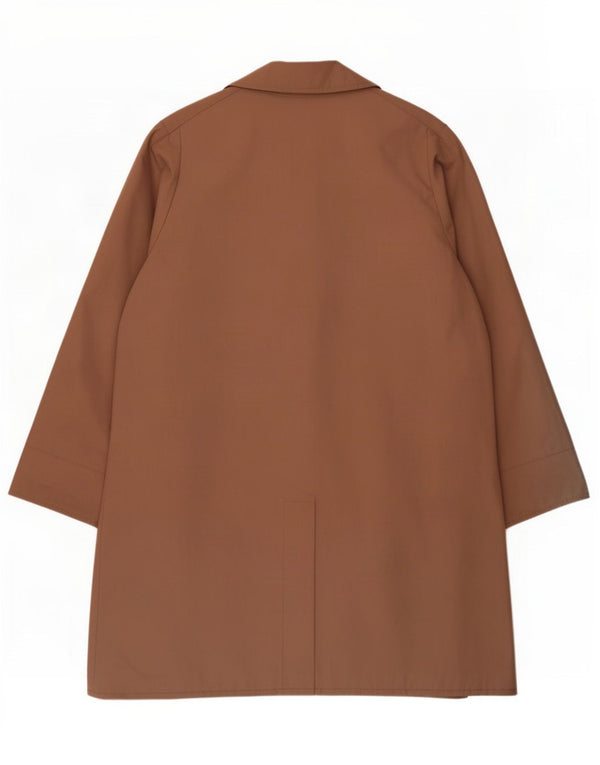 Claude Havrey Womens Overcoat UK 14 Large Brown Colourblock Polyester
