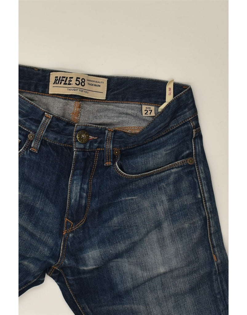 RIFLE Womens Slim Jeans W27 L33  Blue Cotton | Vintage Rifle | Thrift | Second-Hand Rifle | Used Clothing | Messina Hembry 