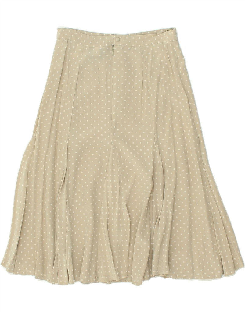 MADELEINE Womens A-Line Skirt UK 10 Small W26  Beige Polka Dot Silk Vintage Madeleine and Second-Hand Madeleine from Messina Hembry 