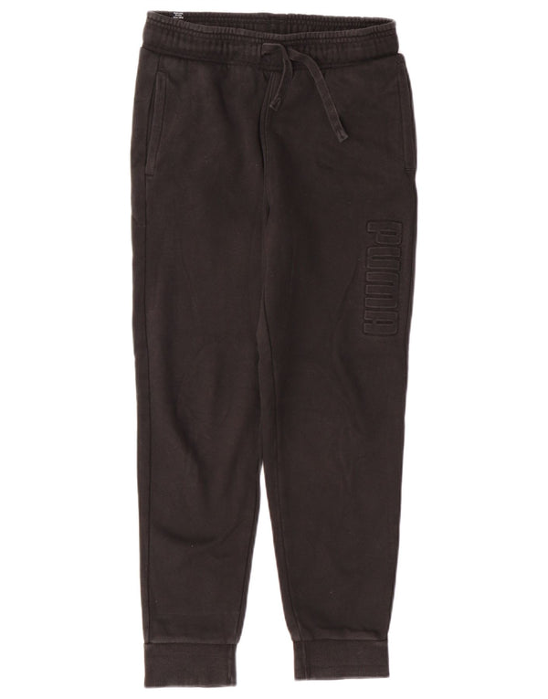 Puma Boys Graphic Tracksuit Trousers Joggers 11-12 Years Black Cotton