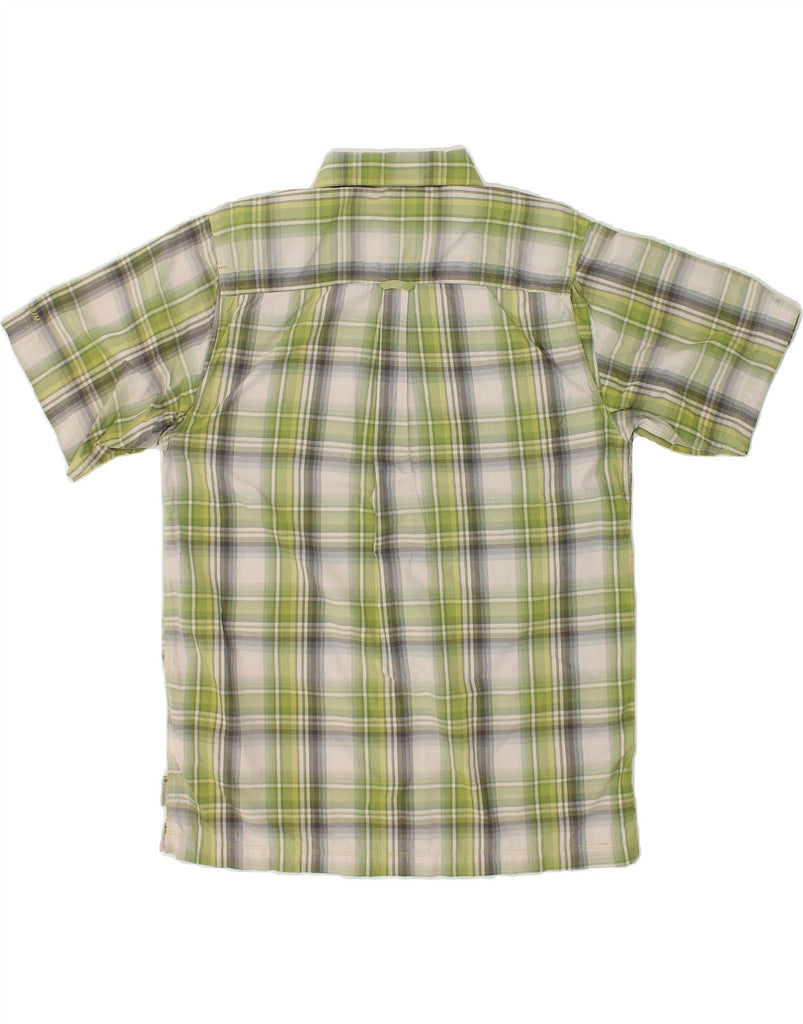 COLUMBIA Mens Short Sleeve Shirt Large Green Check Polyamide | Vintage Columbia | Thrift | Second-Hand Columbia | Used Clothing | Messina Hembry 