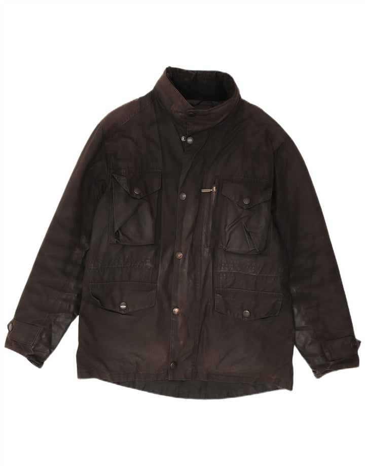 BARBOUR Mens Waxed Cotton Jacket UK 38 Medium Brown