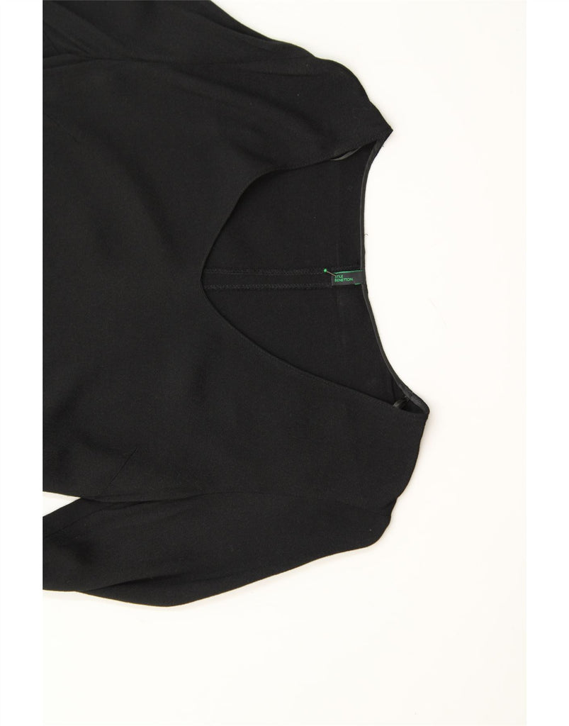 BENETTON Womens A-Line Dress UK 10 Small Black Viscose Vintage Benetton and Second-Hand Benetton from Messina Hembry 