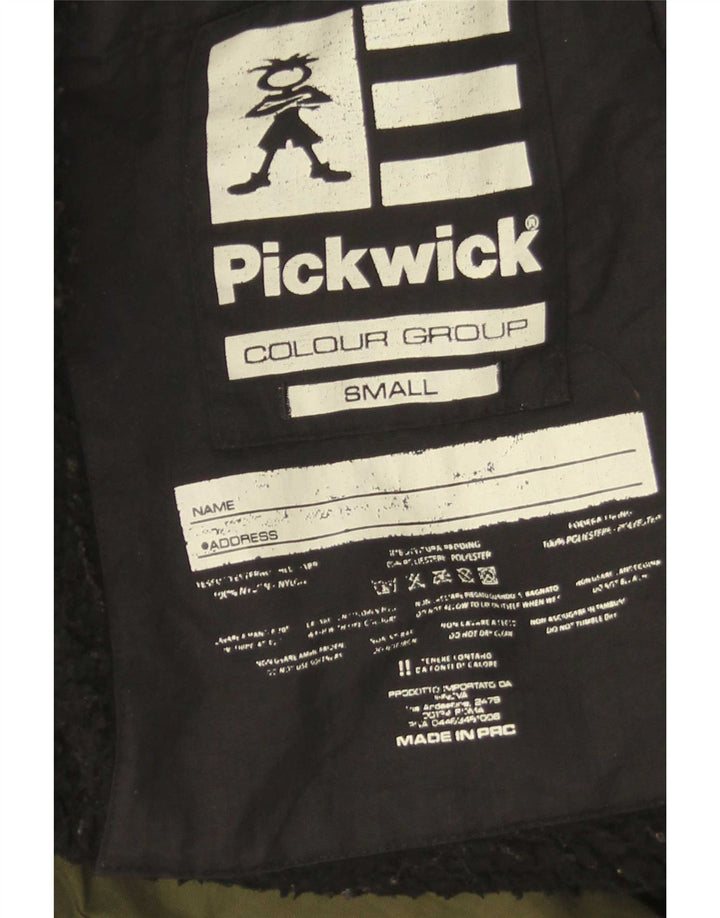 Pickwick Womens Hooded Oversized Parka Jacket UK 10 Small Green Colourblock