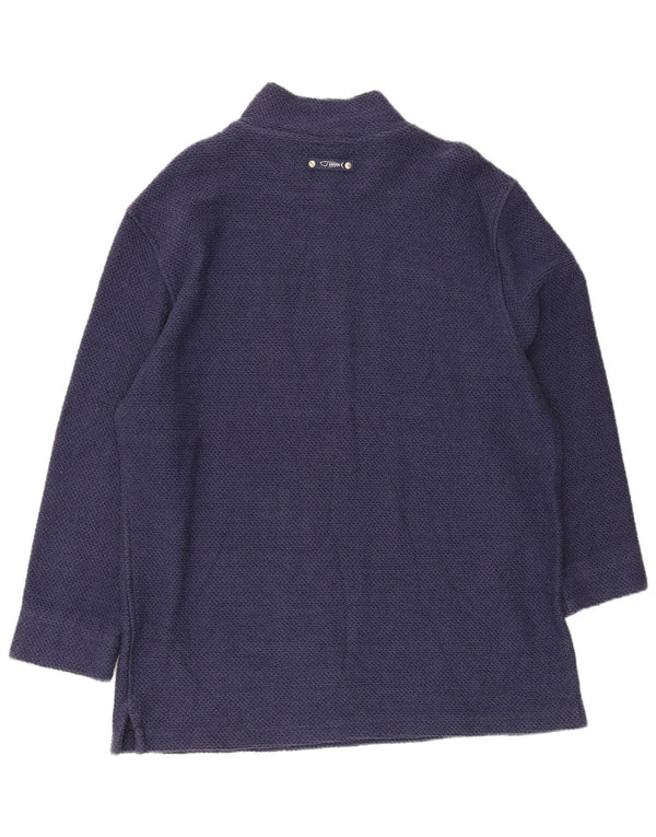 Weird Fish Mens Zip Neck Sweatshirt Jumper 2XL Navy Blue Cotton