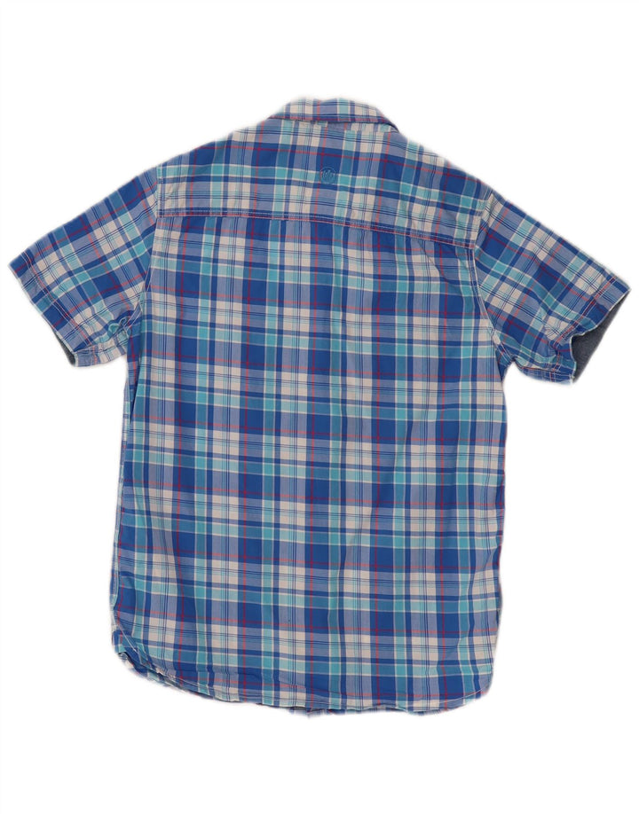 Fat Face Boys Short Sleeve Shirt 12-13 Years Blue Check Cotton