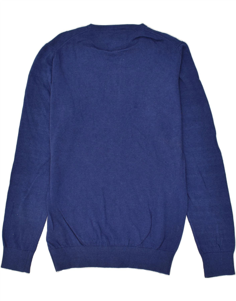 TOMMY HILFIGER Mens Crew Neck Jumper Sweater Medium Blue Cotton | Vintage Tommy Hilfiger | Thrift | Second-Hand Tommy Hilfiger | Used Clothing | Messina Hembry 