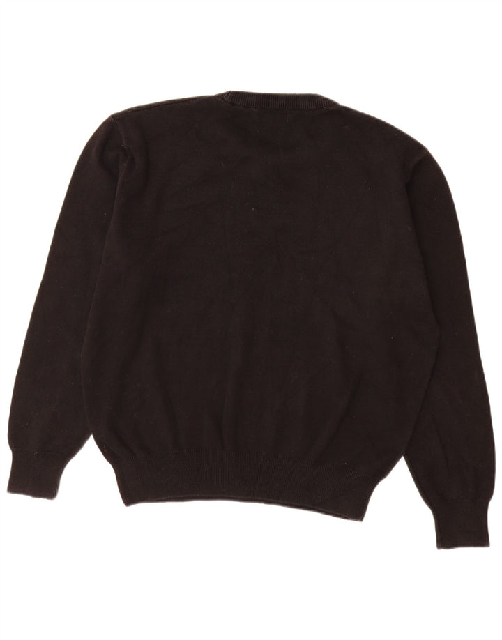 Zara Mens Crew Neck Jumper Sweater Large Black Cotton