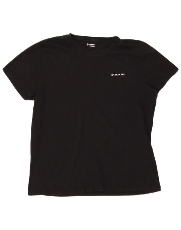 LOTTO Womens T-Shirt Top UK 16 Large Black Cotton