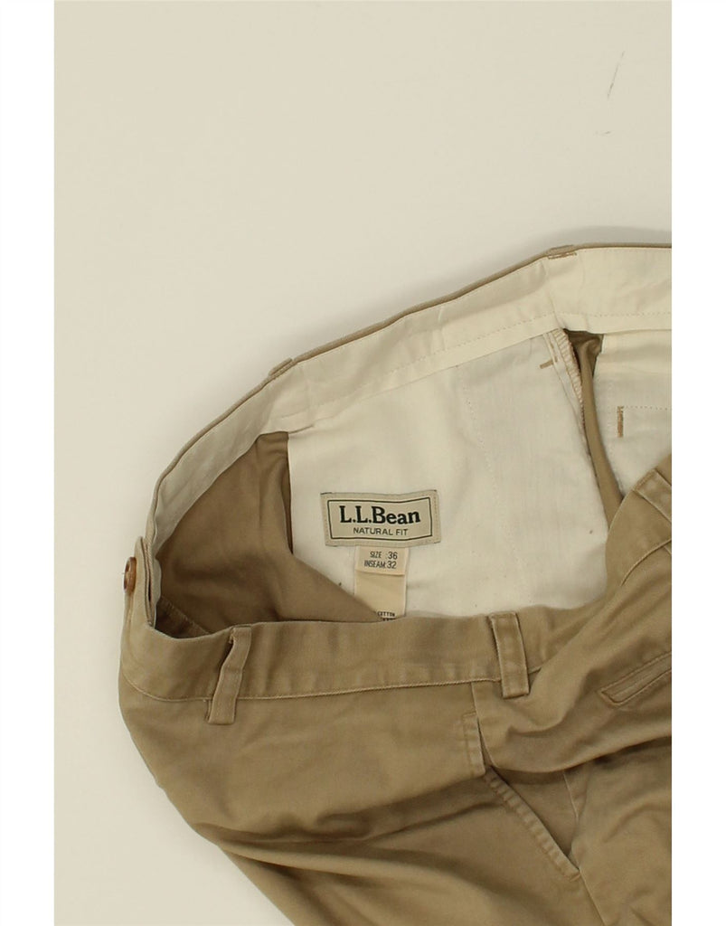 L.L.BEAN Mens Natural Fit Straight Chino Trousers W36 L32 Beige Cotton Vintage L.L.Bean and Second-Hand L.L.Bean from Messina Hembry 
