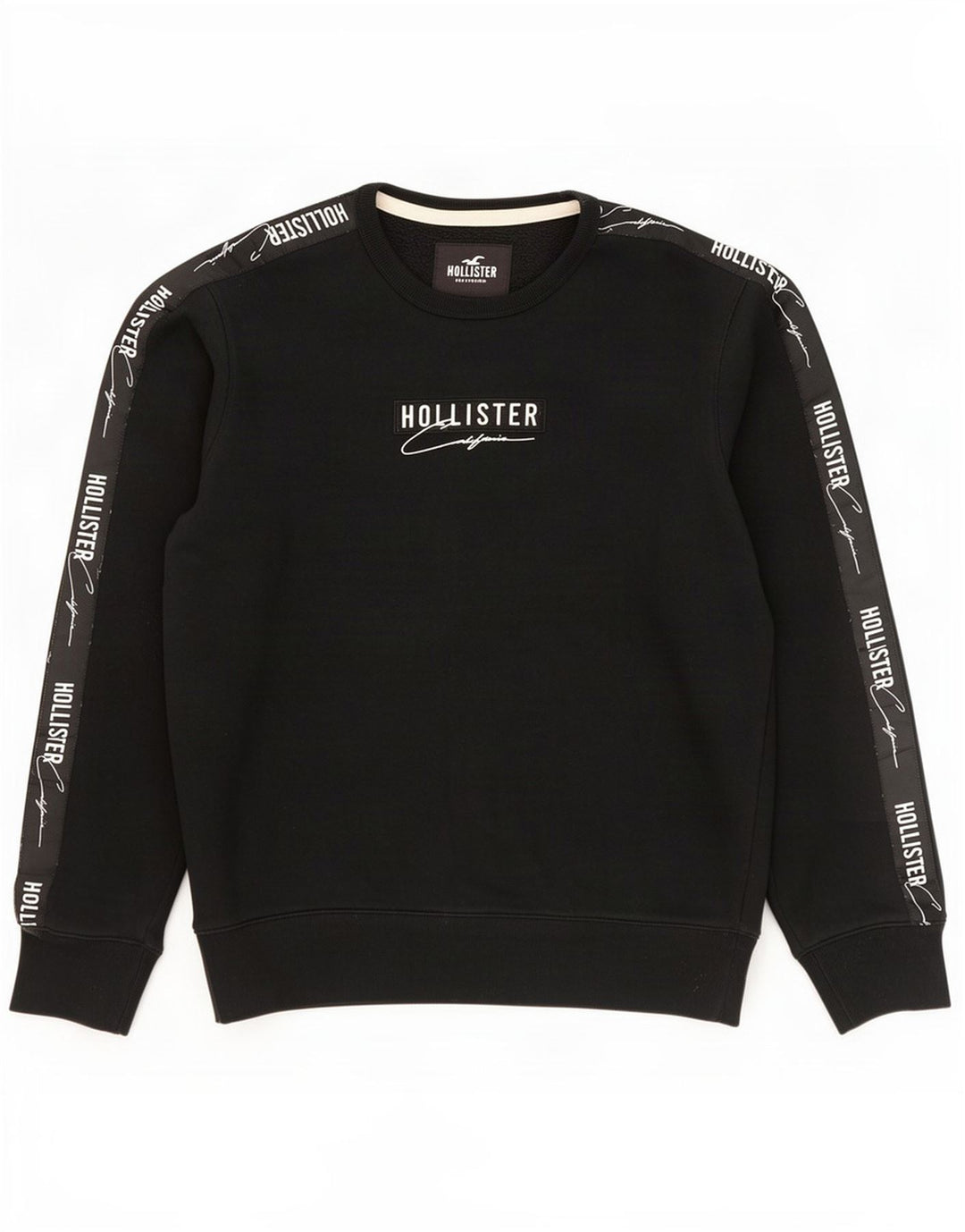Hollister Mens Graphic Sweatshirt Jumper Medium Black