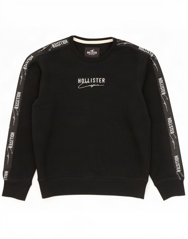 Hollister Mens Graphic Sweatshirt Jumper Medium Black