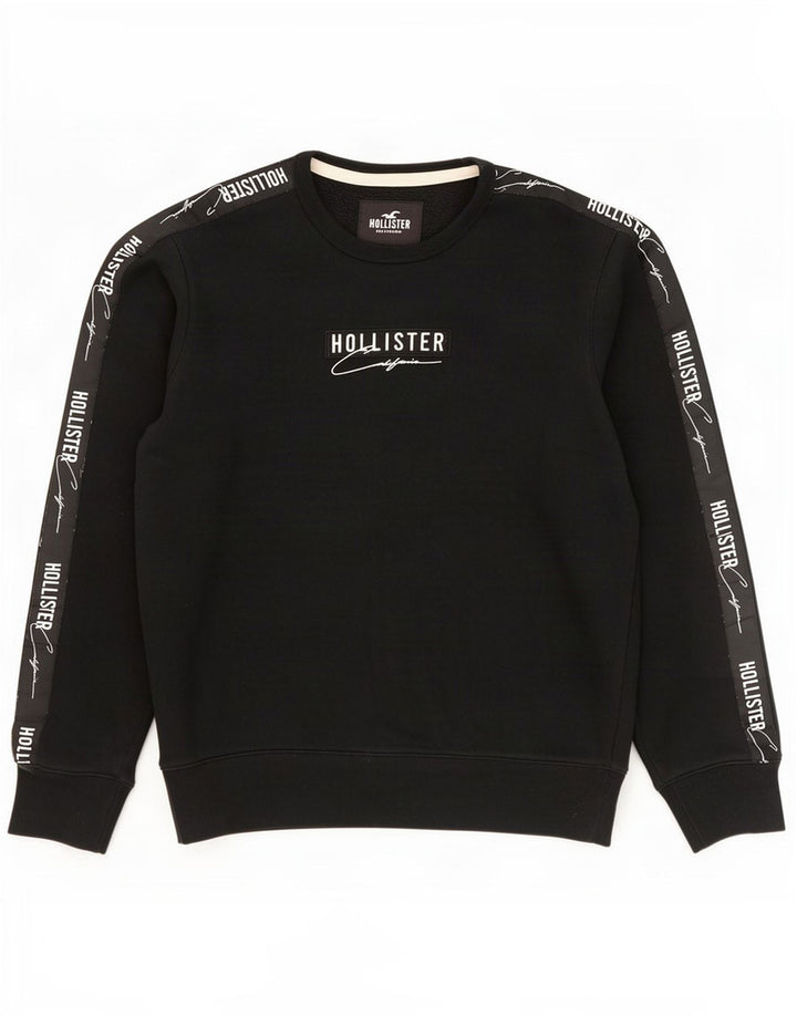 Hollister Mens Graphic Sweatshirt Jumper Medium Black
