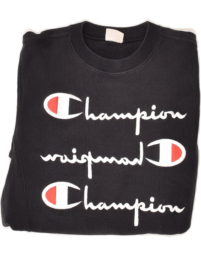 CHAMPION Womens Graphic Sweatshirt Jumper Small Navy Blue | Vintage Champion | Thrift | Second-Hand Champion | Used Clothing | Messina Hembry 