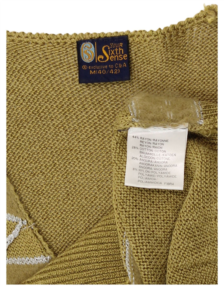Your Sixth Sense Womens V-Neck Jumper Sweater EU 40/42 Medium Khaki