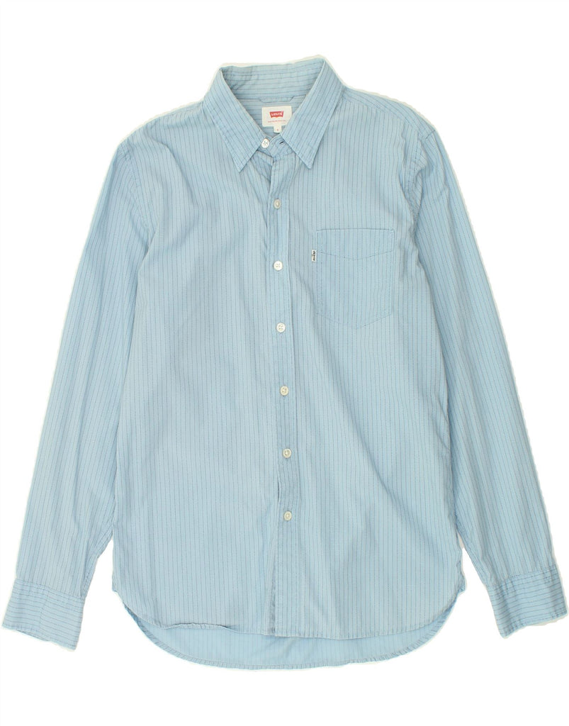 LEVI'S Mens Shirt Small Blue Pinstripe Cotton | Vintage Levi's | Thrift | Second-Hand Levi's | Used Clothing | Messina Hembry 