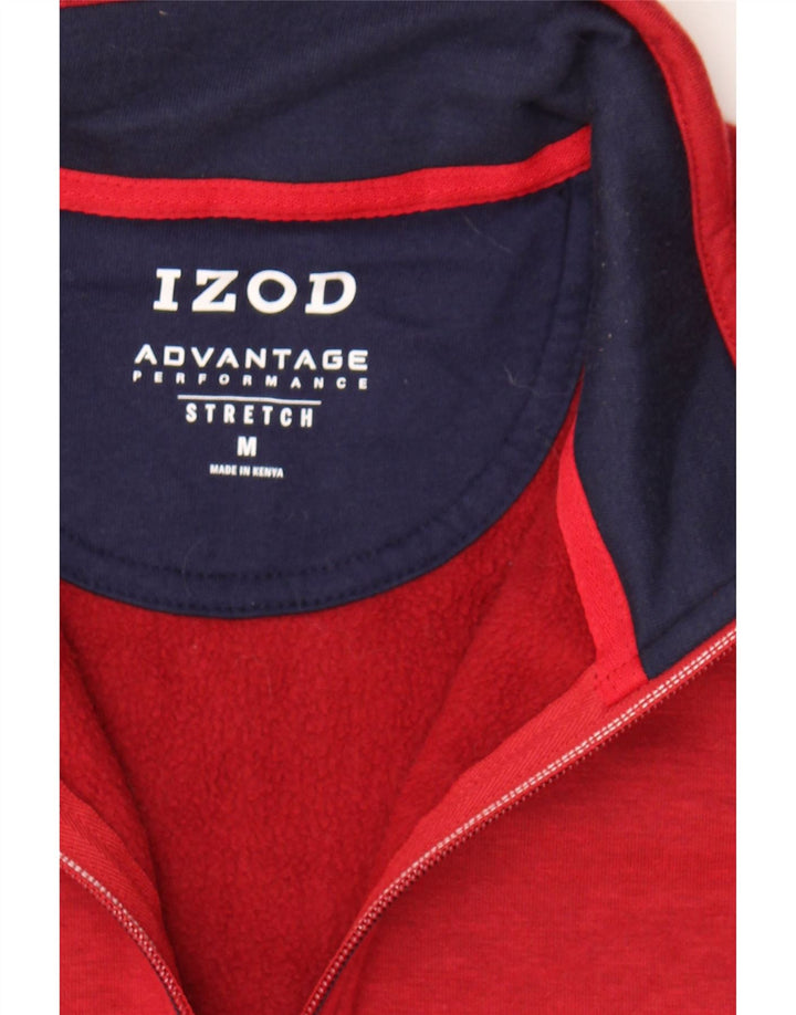IZOD Mens Zip Neck Sweatshirt Jumper Medium Red Vintage Izod and Second-Hand Izod from Messina Hembry 