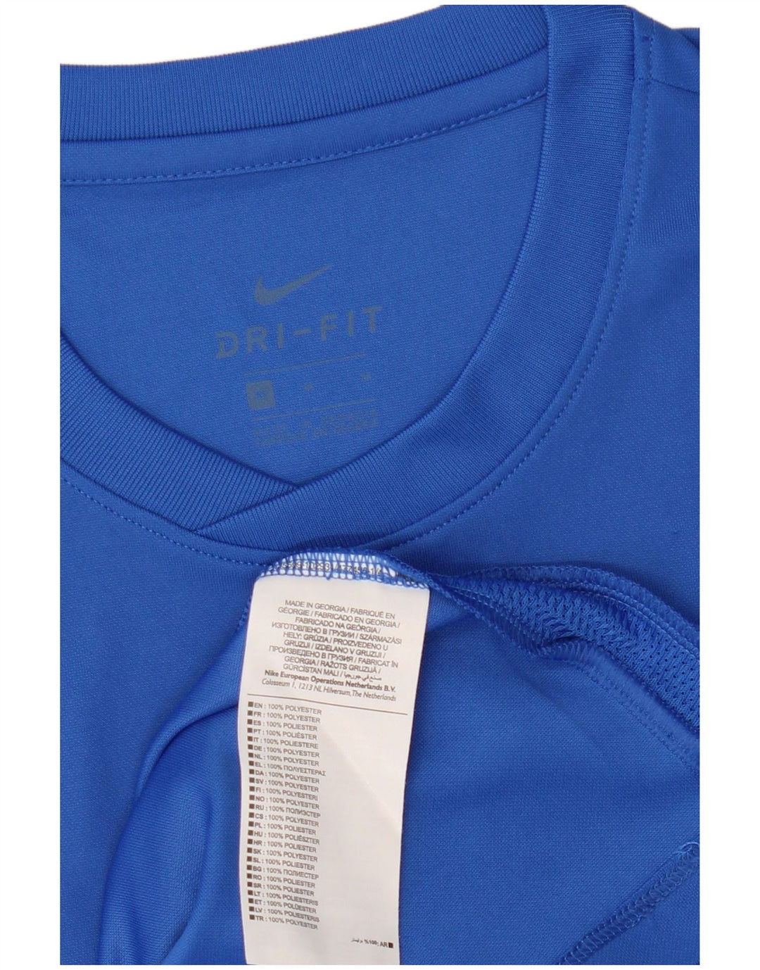 Nike Mens Dri Fit Graphic T-Shirt Top Medium Blue Polyester