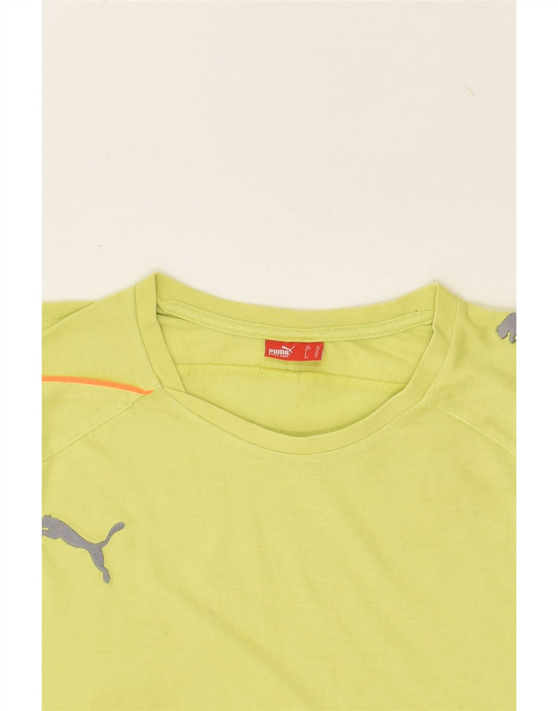 PUMA Mens Graphic T-Shirt Top XL Yellow Polyester | Vintage Puma | Thrift | Second-Hand Puma | Used Clothing | Messina Hembry 