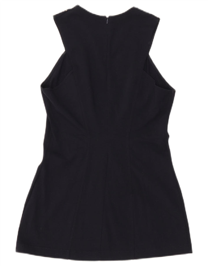 ROCCOBAROCCO Womens Sleeveless Blouse Top IT 44 Medium Navy Blue Floral