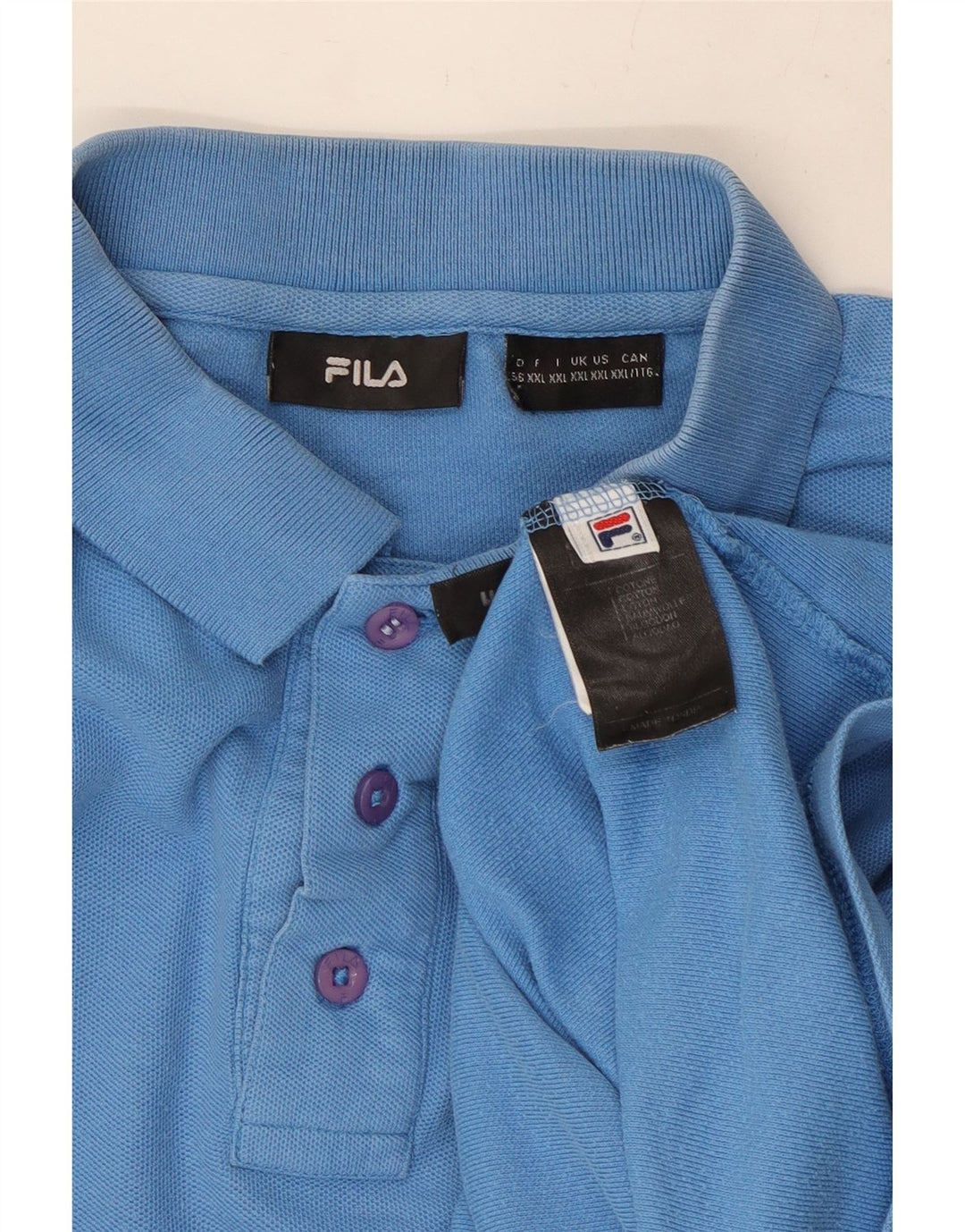 FILA Mens Polo Shirt 2XL Blue Cotton