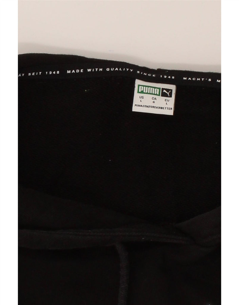 PUMA Mens Oversized Hoodie Jumper Large Black Cotton Vintage Puma and Second-Hand Puma from Messina Hembry 