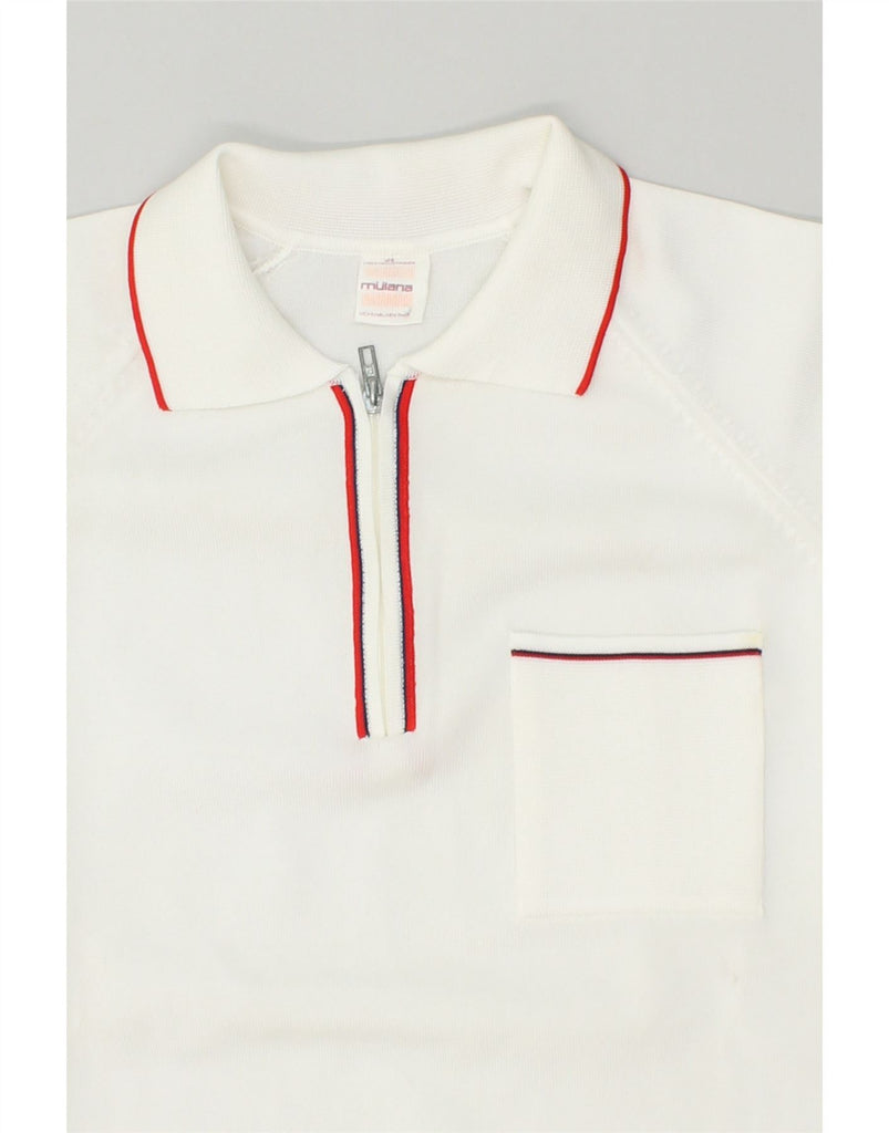 VINTAGE Womens Polo Shirt IT 50 XL White | Vintage Vintage | Thrift | Second-Hand Vintage | Used Clothing | Messina Hembry 