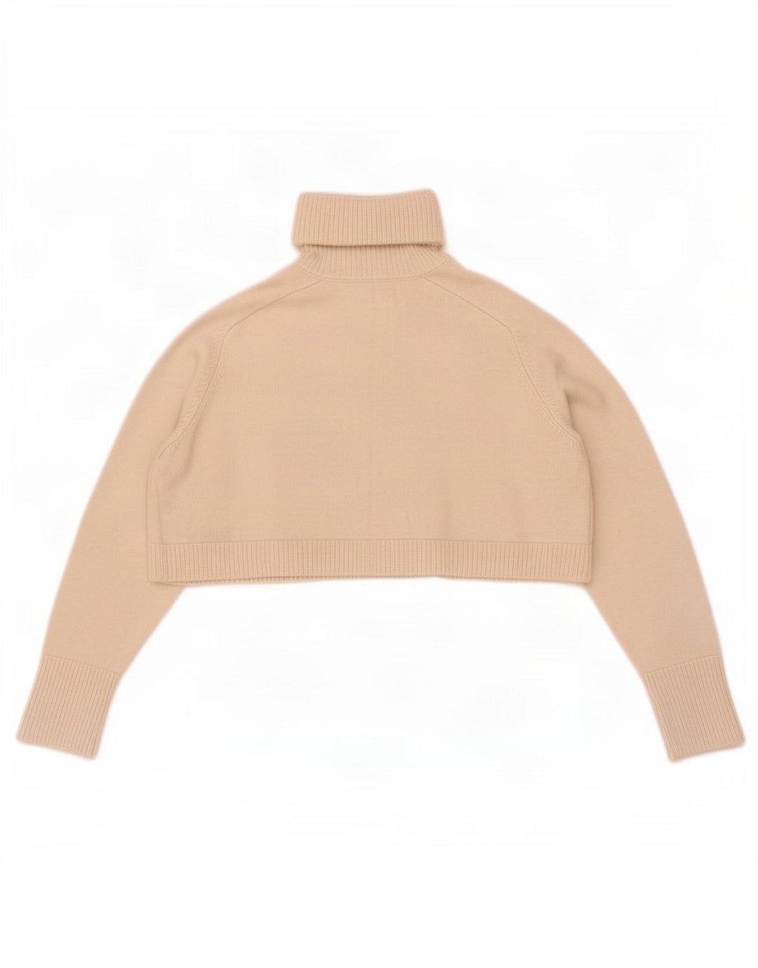 Zara Womens Crop Oversized Roll Neck Jumper Sweater UK 10 Small Off White