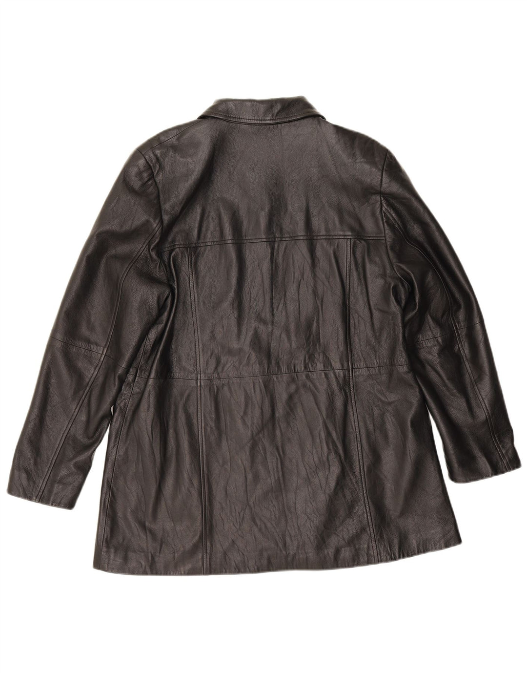 Marks & Spencer Womens Leather Jacket UK 16 Large Black Leather