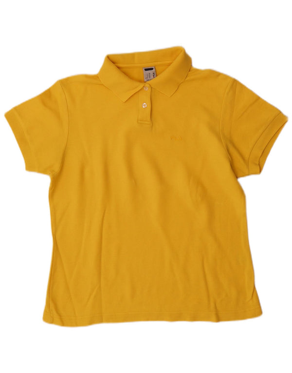 Fila Womens Polo Shirt IT 48 XL Yellow Cotton