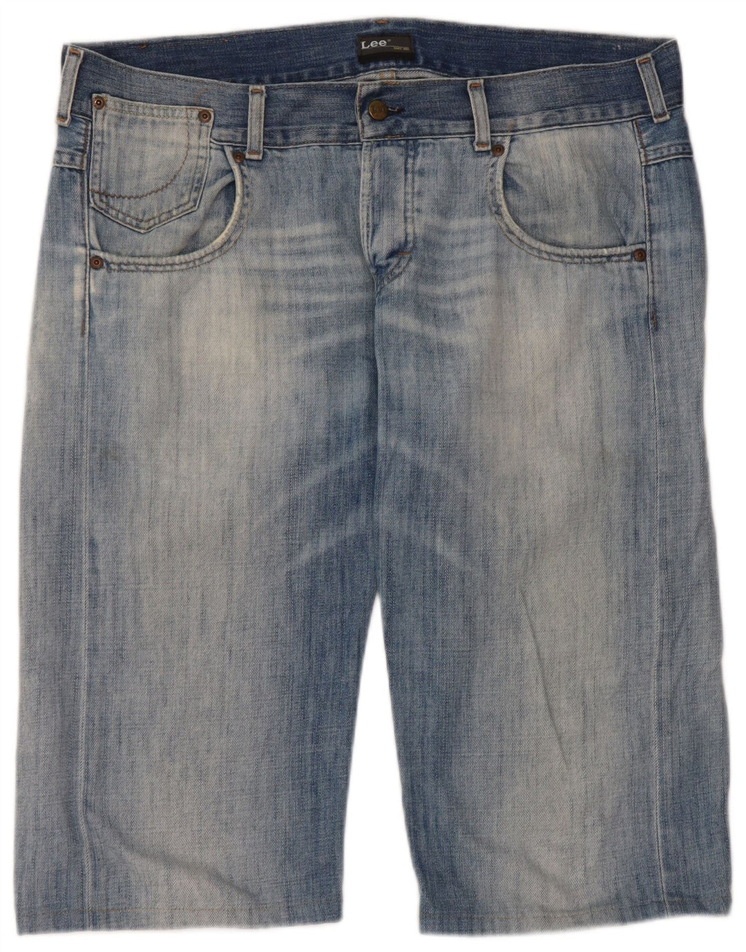 Lee Mens Bermuda Denim Shorts W34 Large Blue Cotton
