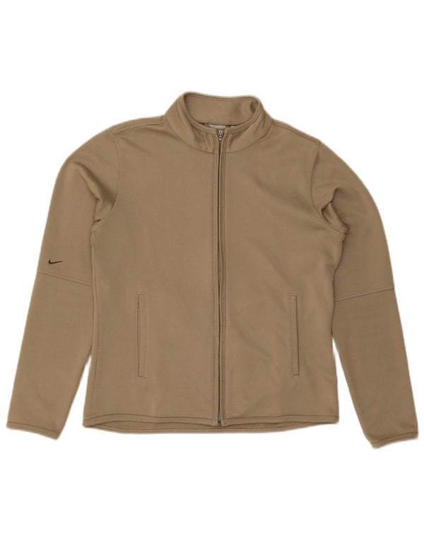 Nike Womens Dri Fit Tracksuit Top Jacket US 8/10 Medium Beige