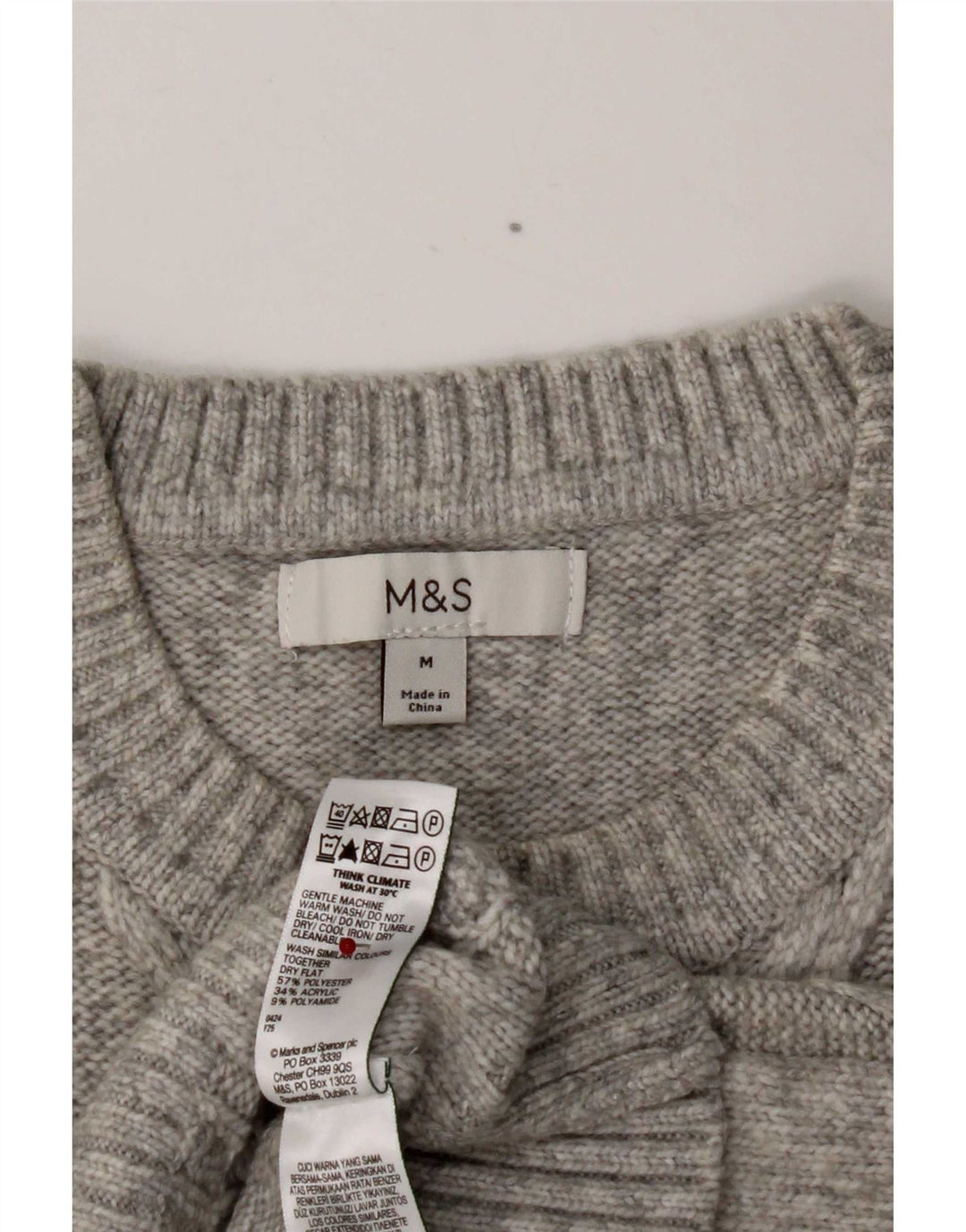Marks & Spencer Womens Vest Tank Top UK 14 Medium Grey Polyester