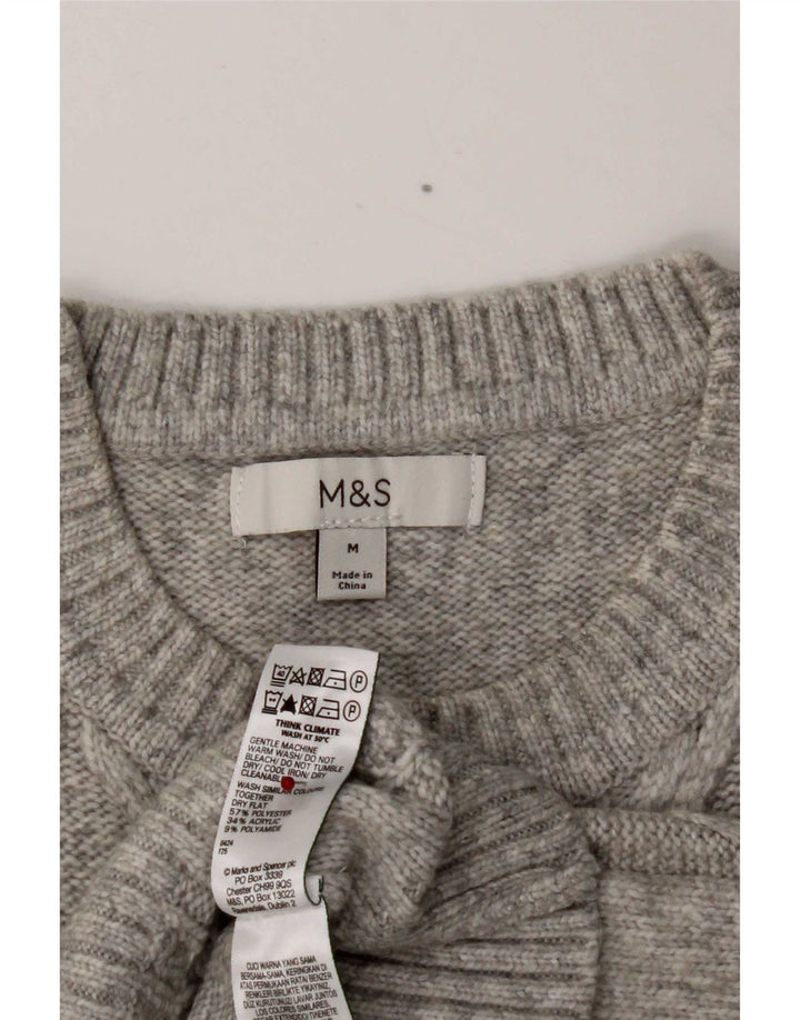 Marks & Spencer Womens Vest Tank Top UK 14 Medium Grey Polyester