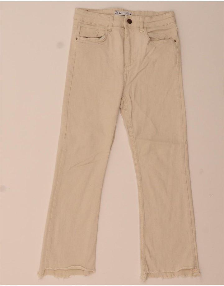 Zara Womens Crop Bootcut Jeans EU 38 Medium W28 L24 Beige