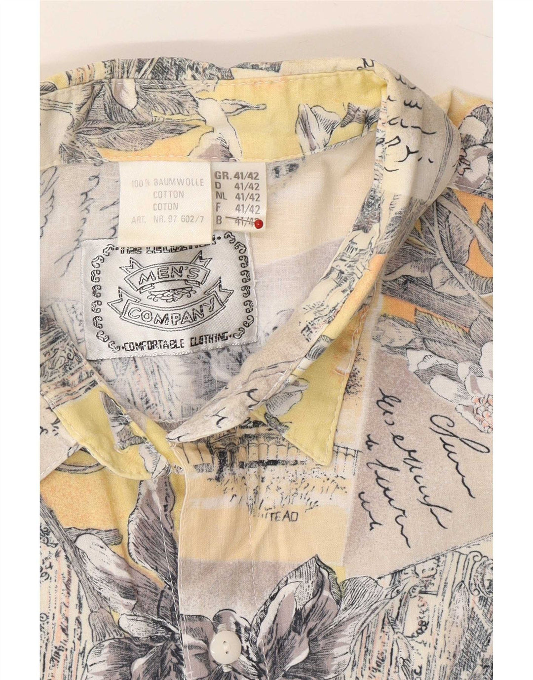 Vintage Mens Abstract Pattern Shirt Size 41/42 Large Multicoloured