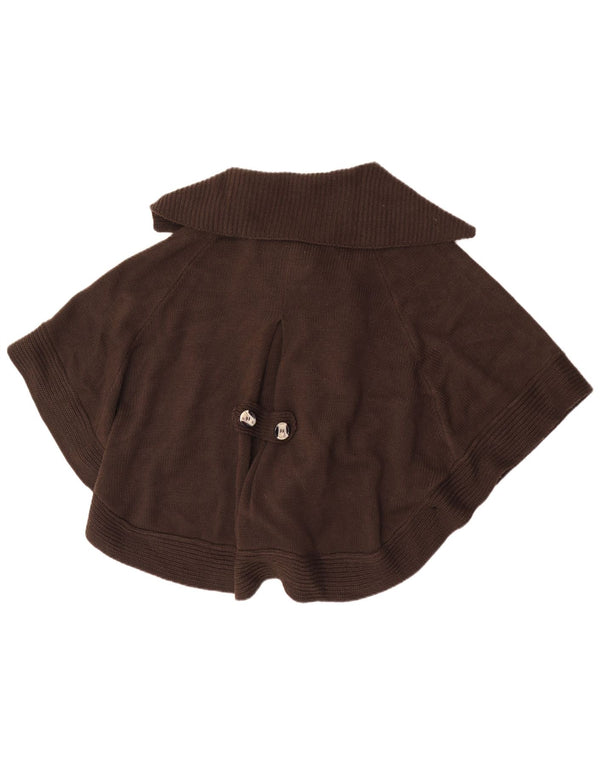 Cotton Traders Womens Poncho Cardigan Sweater UK 26/28 5XL Brown Acrylic