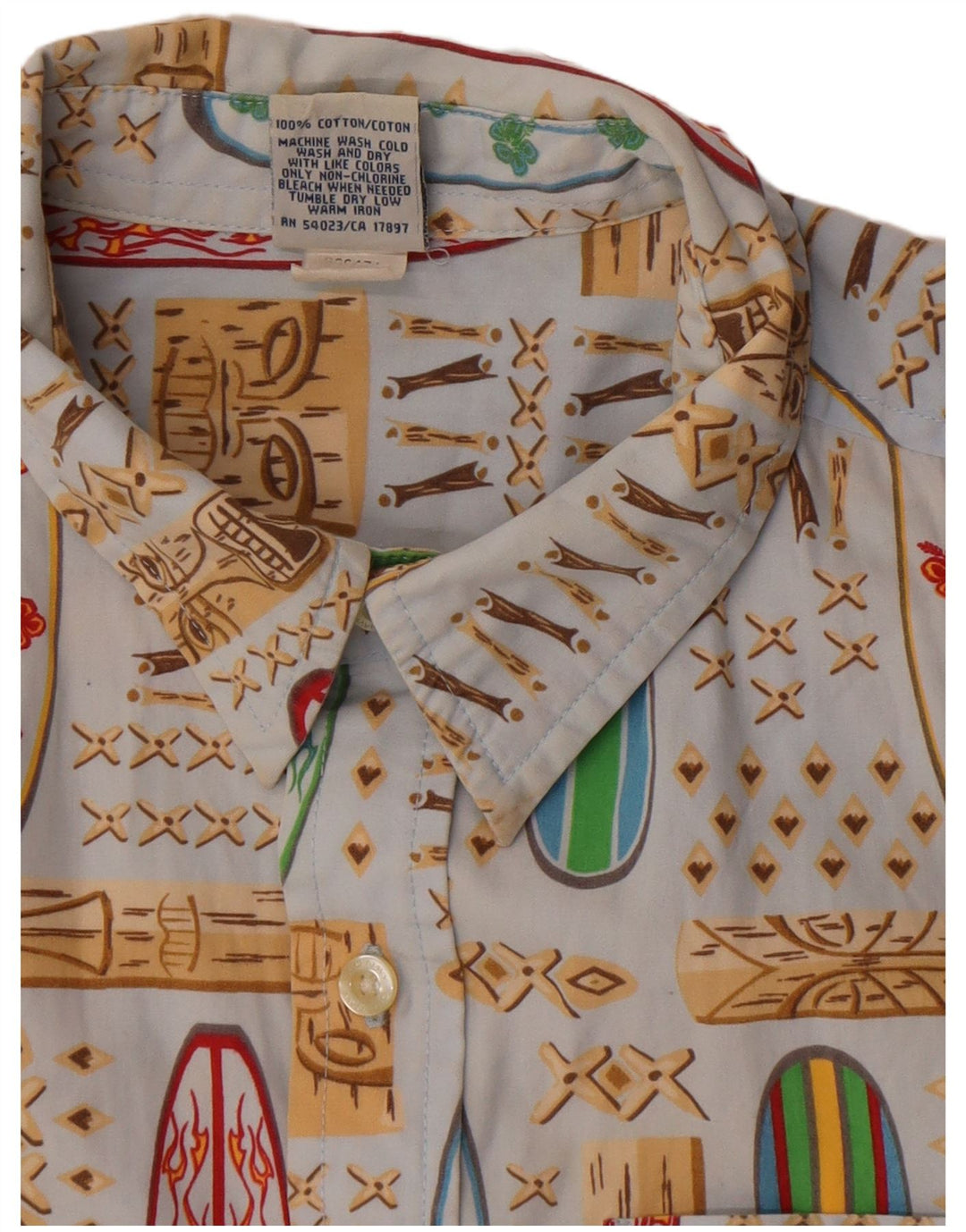 Old Navy Boys Abstract Pattern Shirt 14-15 Years XL Blue Hawaiian