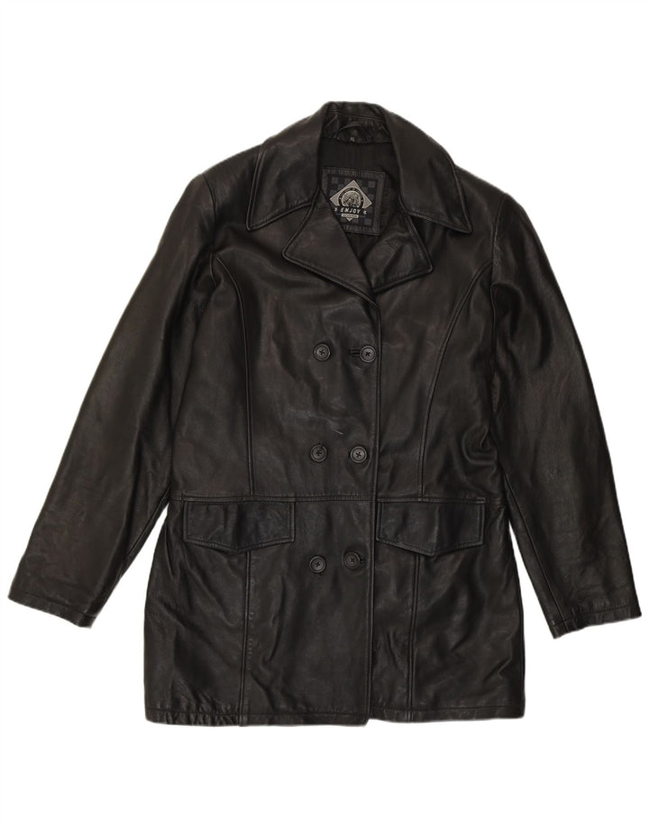 ENJOY Womens Leather Jacket UK 18 XL Black
