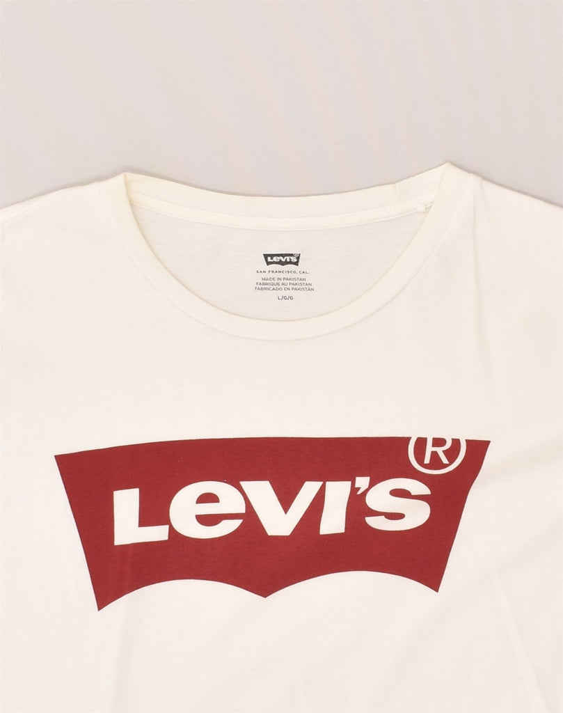 LEVI'S Mens Graphic T-Shirt Top Large White Cotton | Vintage Levi's | Thrift | Second-Hand Levi's | Used Clothing | Messina Hembry 