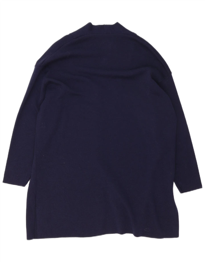 Marks & Spencer Womens Longline Cardigan Sweater UK 12 Medium Navy Blue