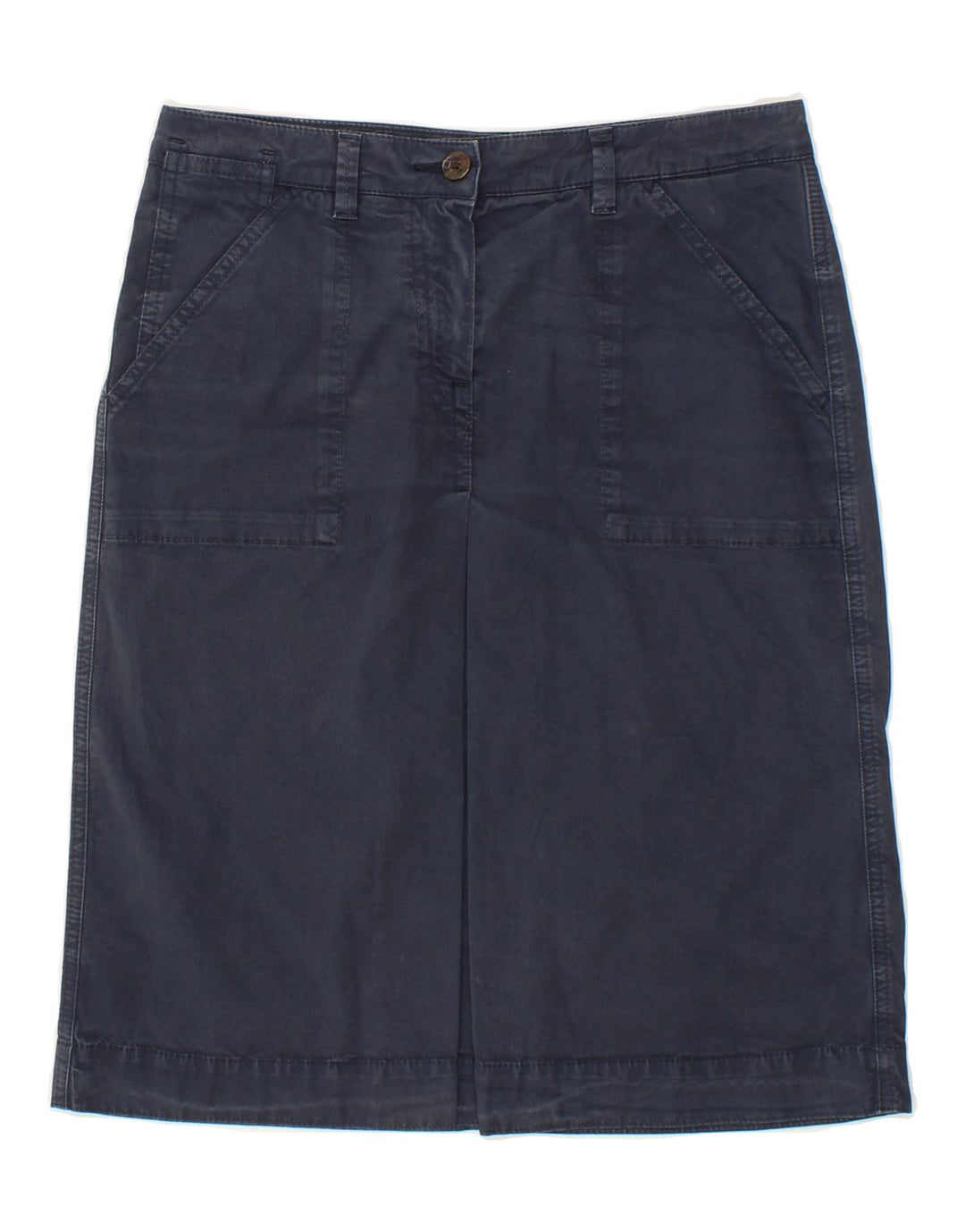 TRUSSARDI Womens Straight Skirt IT 42 Medium W28 Navy Blue Cotton Vintage Trussardi and Second-Hand Trussardi from Messina Hembry 