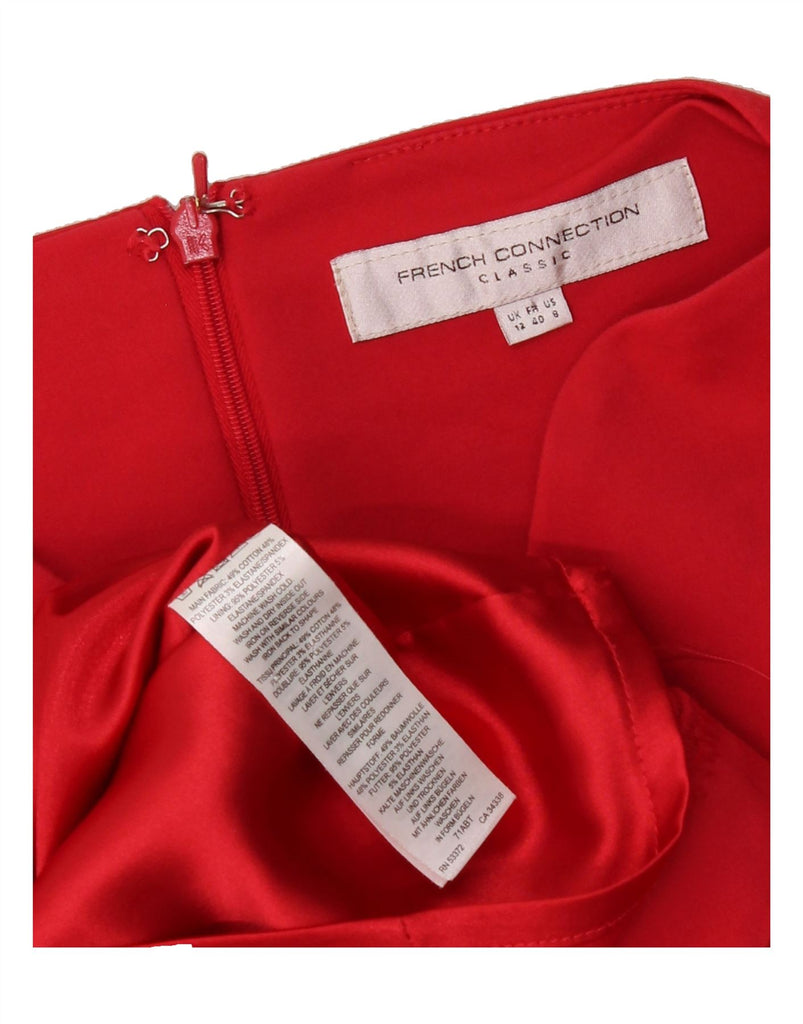 FRENCH CONNECTION Womens Classic Sheath Dress UK 12 Medium Red Cotton Vintage French Connection and Second-Hand French Connection from Messina Hembry 